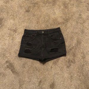 Women’s Ripped Black Denim Shorts